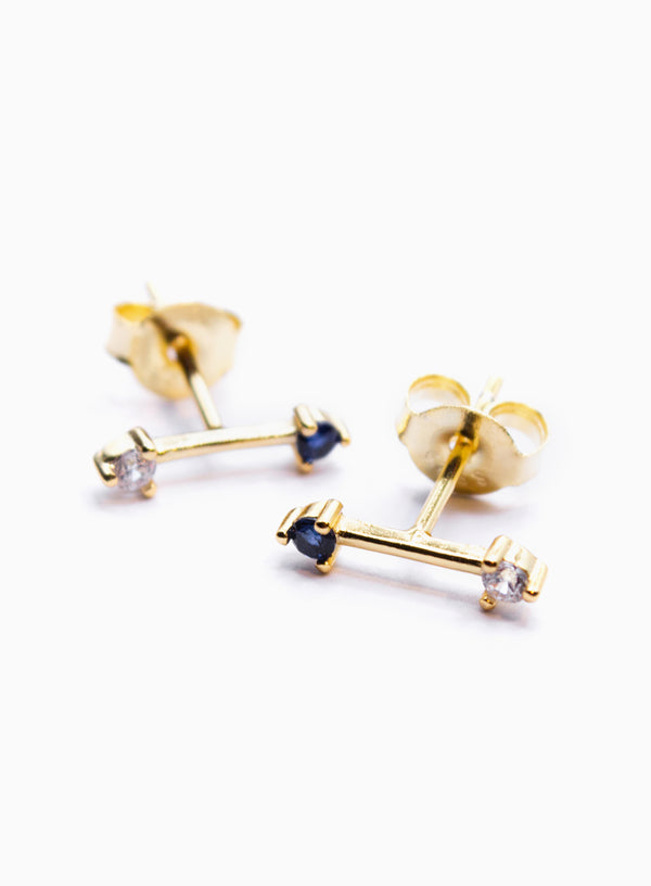 Arrow Blue Gold Earrings