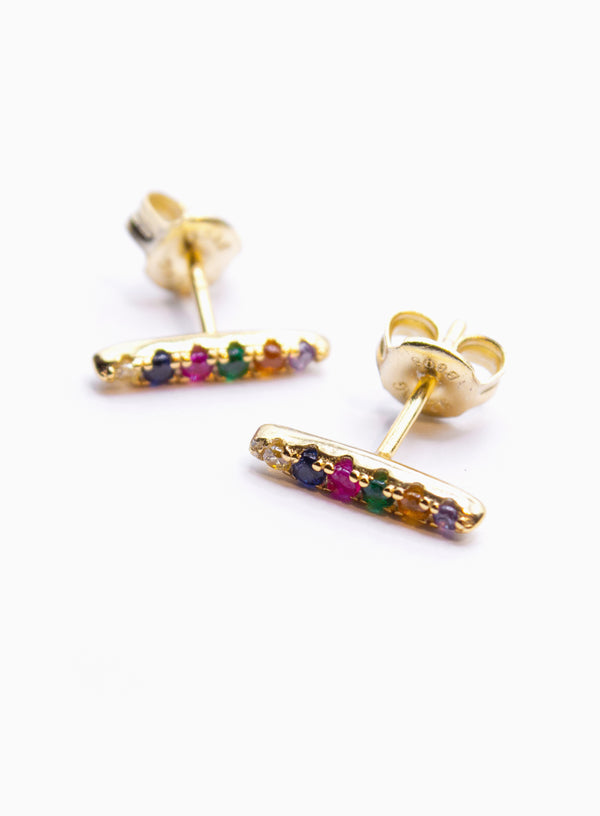 Colour Baguette Gold Earrings