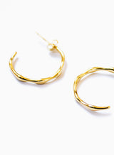 Bamboo Hoop Gold Earrings