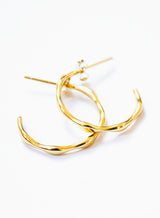 Bamboo Hoop Gold Earrings