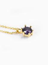 Sabina Purple Gold Necklace