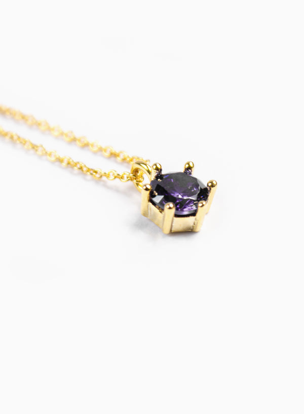 Sabina Purple Gold Necklace