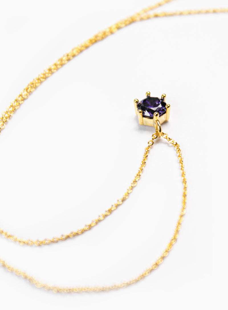 Sabina Purple Gold Necklace